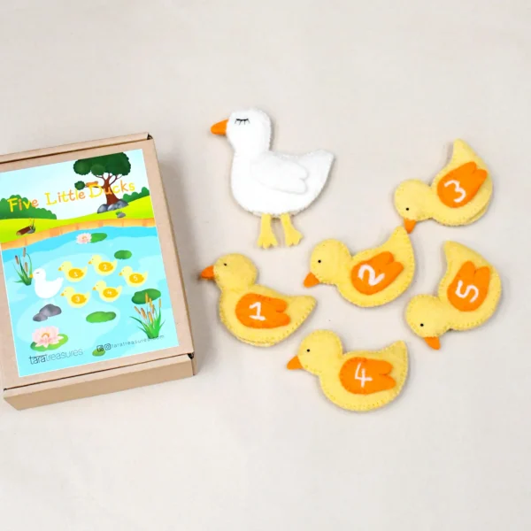 FIVE LITTLE DUCKS - FINGER PUPPET SET