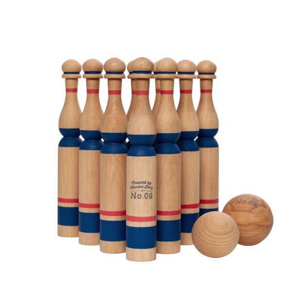 Wooden Story Blue Bowling Set