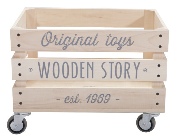Wooden Story Storage Crate on Wheels