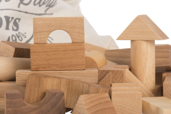 Wooden Story Natural Blocks in Sack 100 pcs