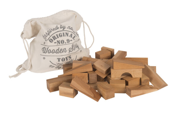Wooden Story Natural Blocks in Sack XL 50 pieces