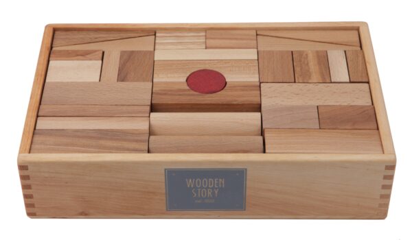 Wooden Story Natural Blocks in Tray XL 63 pieces