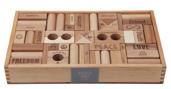 Wooden Story Peace and Love Blocks 108 pieces