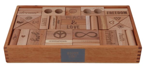 Wooden Story Peace and Love Blocks XL 72 pieces