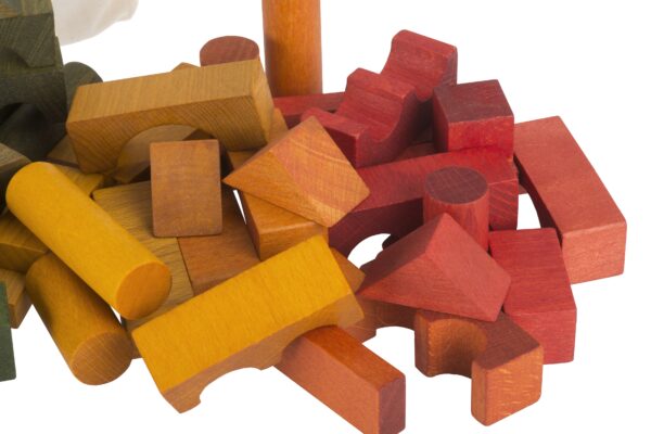 Wooden Story Rainbow Blocks in Sack 100 pcs