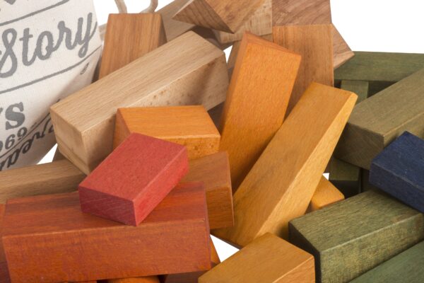 Wooden Story Rainbow Blocks in Sack XL 50 pieces