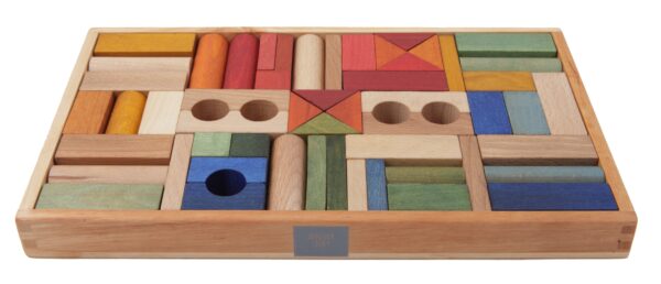 Wooden Story Rainbow Blocks in Tray 54 pieces