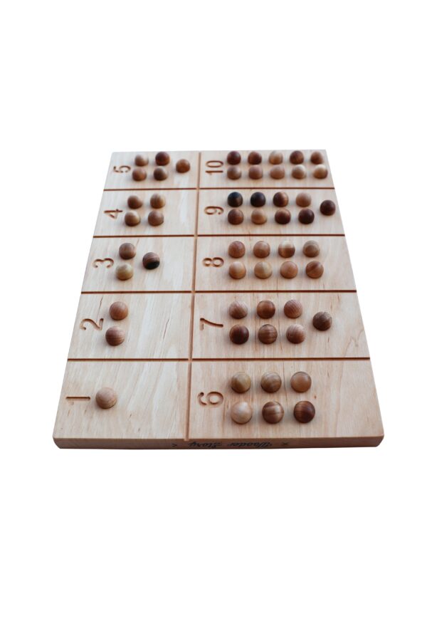 Wooden Story Number Tracking Board with wooden Balls - Image 4