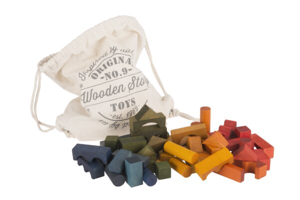 Wooden Story Rainbow Blocks in Sack 100 pcs - Image 2