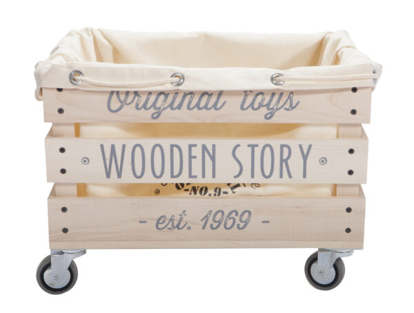 Wooden Story Storage Crate on Wheels - Image 4