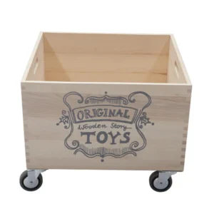 Wooden Story Storage Crate on Wheels