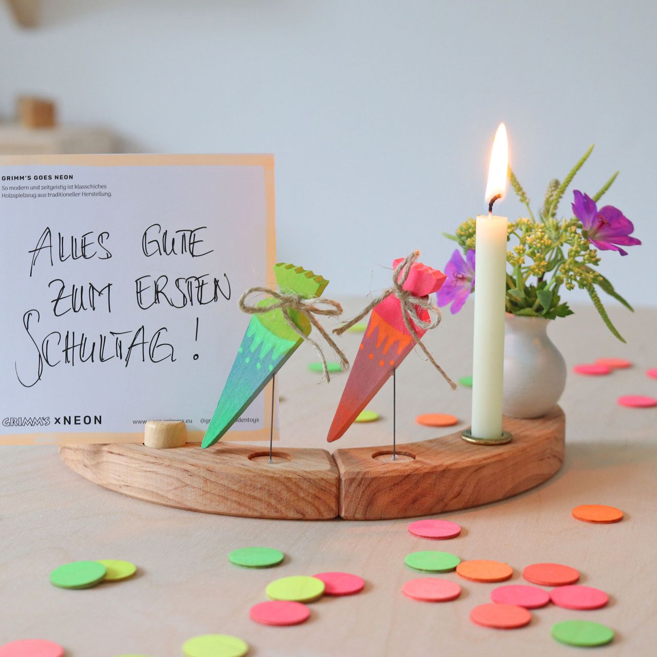 Grimm's Decoration School Cone Neon Green - Image 4