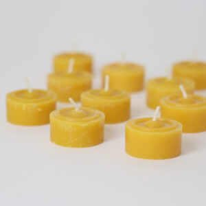 Grimm's Tea Light Candles 100% Beeswax set of 10
