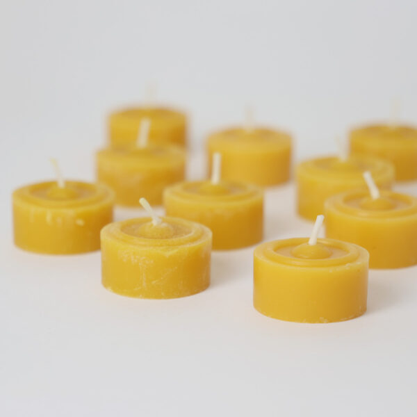 Grimm's Tea Light Candles 100% Beeswax set of 10