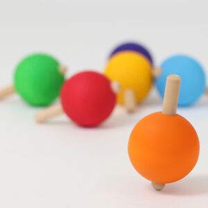 Grimms Set  of 6 Rainbow Spinning Tops