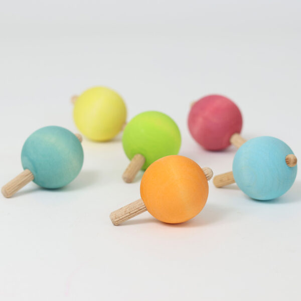 Grimms Set 6 Pastel Spinning Tops - Image 3
