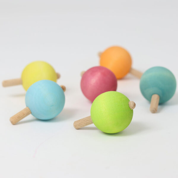 Grimms Set 6 Pastel Spinning Tops - Image 4