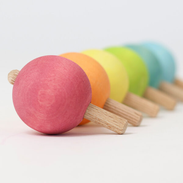 Grimms Set 6 Pastel Spinning Tops - Image 5