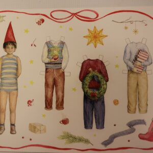 Postcard by Mhairi Hellbrandt A5 Paper Doll Boy