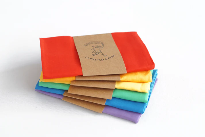 Laura's Play Cotton Set of 6 Rainbow 90 x 90 cm