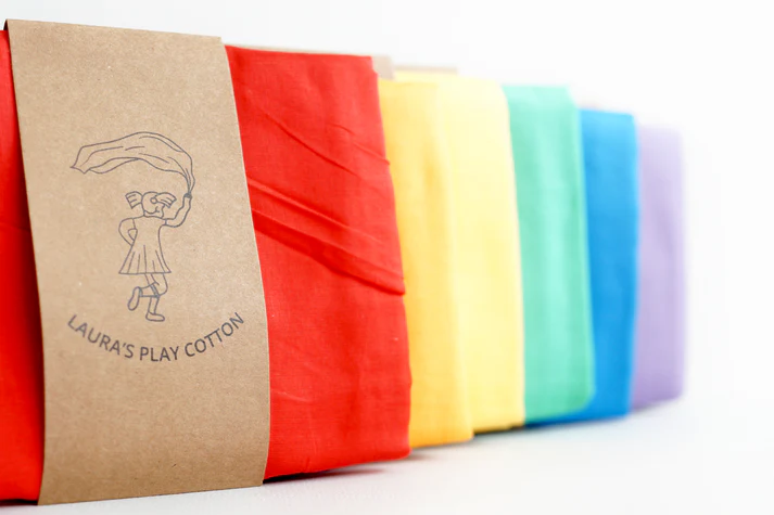 Laura's Play Cotton Set of 6 Rainbow 90 x 90 cm - Image 2