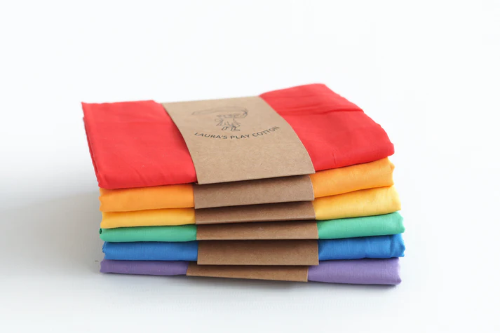 Laura's Play Cotton Set of 6 Rainbow 90 x 90 cm - Image 5