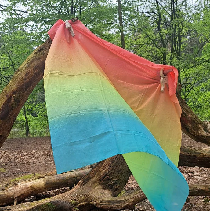 Laura's Play Cotton Pastel Rainbow 120 cm x 120 cm - Image 2