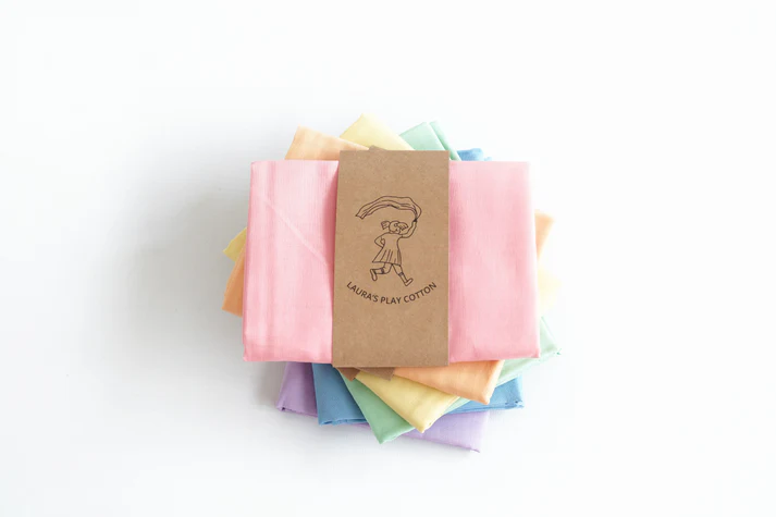 Set of 6 Laura's Play Cotton Pastel Rainbow 90x90 cm - Image 2