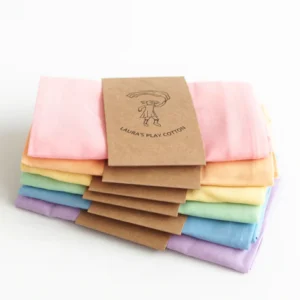 Set of 6 Laura's Play Cotton Pastel Rainbow 90x90 cm