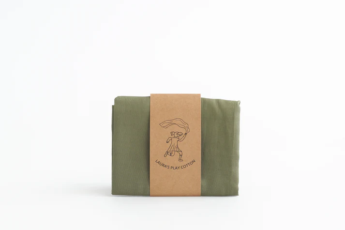 Laura's Play Cotton Olive Green 50 x 50 cm - Image 3