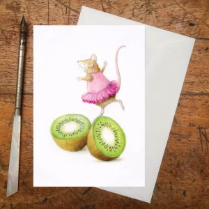 Card A7 Kiwi Mouse